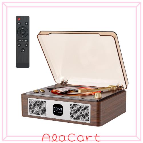 CARONSORT CDプレーヤー Bluetooth5.4 受信＆送信 レトロ ステレオスピーカー内蔵LEDディスプレイ/USB/FM/AUX A-Bリピート ポータブル リ