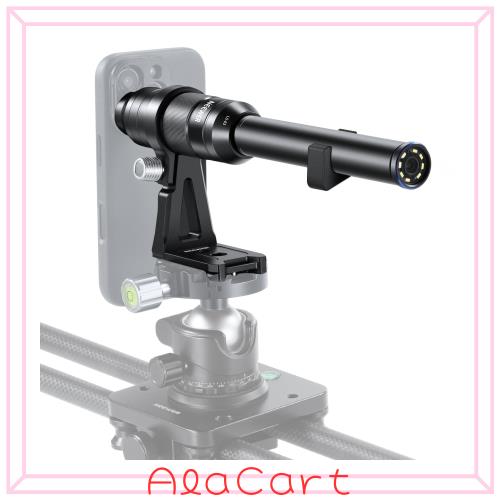NEEWER 16mm マクロプローブレンズ スマホ用 4倍倍率＆109°FOV スマホマクロレンズ 広角レンズ 17mmスレッド/充電式LEDライト付き コンパ