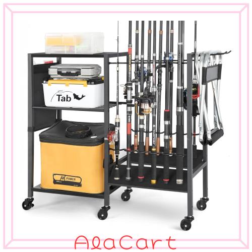 ロッドスタンド 釣り竿立て 大容量の釣り竿立て 釣り竿用の専用ラック 12本の釣り竿が収納できる釣り竿立て キャスター付き 組立式 屋外 9,359円