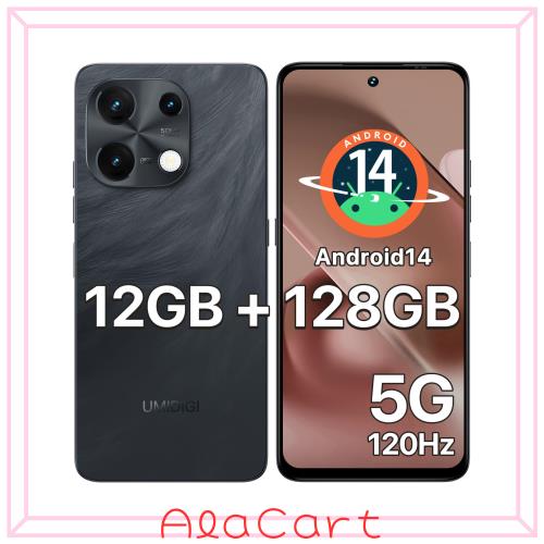 UMIDIGI Note 100 5G simフリー スマートフォン 12GB RAM 128GB ROM Android 14 6.8インチ
