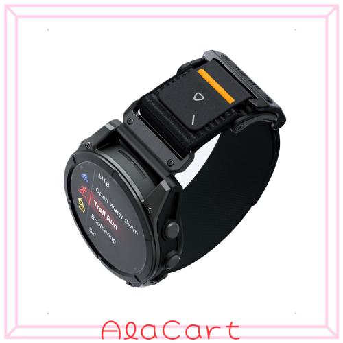 [Aulumu] C11 Garmin(ガーミン) バンド 22mm |マグネット式ベルト| 超薄軽量ナイロン編みベルト・磁石着脱・クイックリリース-スポーツバ