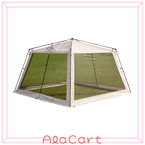 Mountainhiker 一？式 蚊帳テント 四面メッシュスクリーンテント 3.3m×3.3m×2.1m｜大型サンシェード｜防虫・通気性 ワンタッチ設営｜BBQ