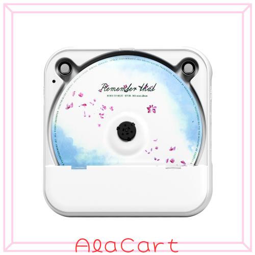 ポータブルCDプレーヤー Bluetooth FMラジオ USB AUX 充電式 ENVYCLOUD ホワイト