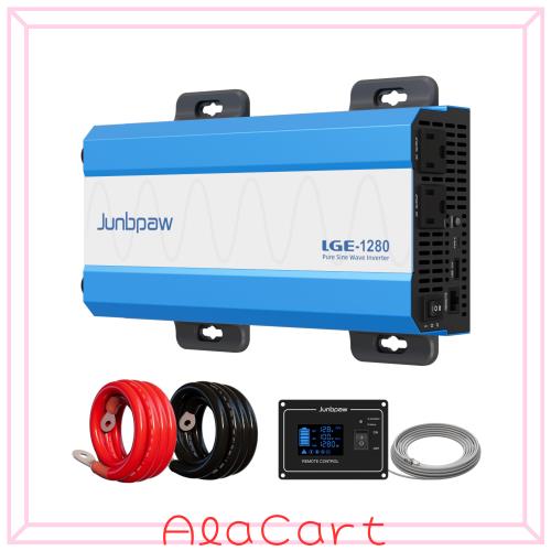 Junbpaw 1280W 純正弦波インバーター 3600Wサージ対応 画期的デザイン