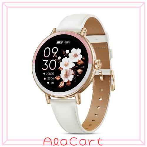 TIFOZEN スマートウォッチ レディース iphone対応 アンドロイド対応 1.27インチ HD画面 丸型 スマートウォッチ 小さめ Bluetooth5.3通話