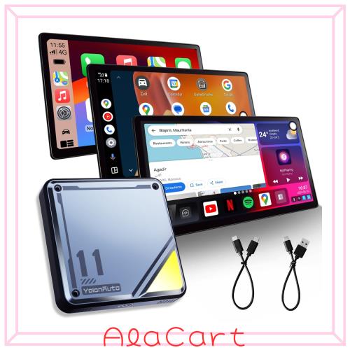 【技適認証済・正規品】YolanAuto CarPlay AI Box｜Android 13搭載 Qualcomm 6125 ワイヤレスCarPlay/Android Auto対応 YouTube・Netflix