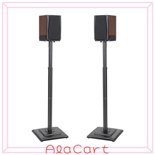 BQKOZFIN スピーカースタンド クランプ スピーカー台 2台1組 高さ調整可能92-116cm 天板: 幅12.7~25.4cm x奥行13cm 幅調整可能 中小型ス