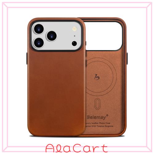 【Belemay】iPhone 17 Pro Max 対応 ケース MagSafe対応 カメラボタン付き 高級本革 フルグレインレザー スリム＆グリップ設計 6.9インチ