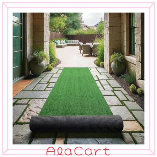 RsBarter 人工芝 1m×5m ロールタイプ 毛足10mm 防草シート一体型 人工芝生 マット 屋外/室内/ベランダ適用 人口芝 耐用年数3-5年 防カビ