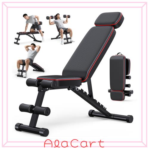Rendpas トレーニングベンチ マルチシットアップベンチ 折り畳み式 耐荷重400kg角度調整機能 フラットベンチ インクラインベンチ デクラ