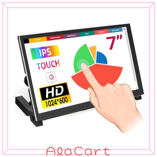 ELECROW 7インチ タッチスクリーンモニター Raspberry Pi用 ？ 1024x600 IPS液晶 ディスプレイスタンド付き 静電容量式タッチ対応 小型HD