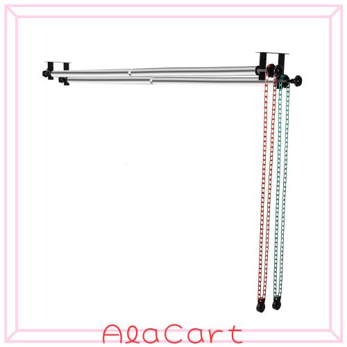 MagicLine 撮影背景サポートシステム、二軸手動背景スタンド、118インチのステンレス製バーを装備、 壁面/天井/ライトスタンドに取り付け