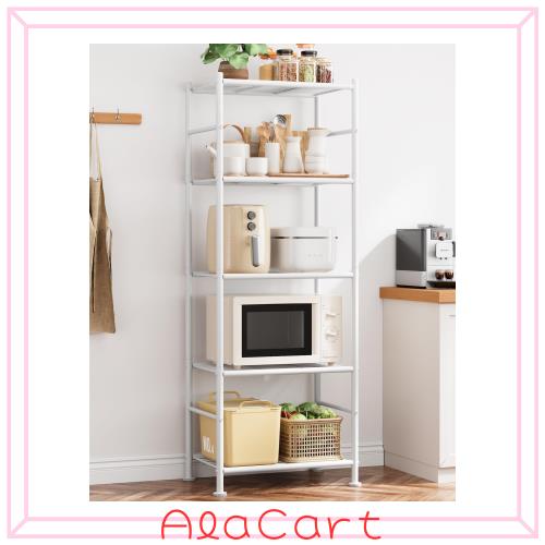 Sakugi スチールラック 5段 収納棚 防錆 頑丈 大容量 省スペース設計 キッチン リビング クローゼット対応 幅46×奥行31.5×高さ145cm ホ