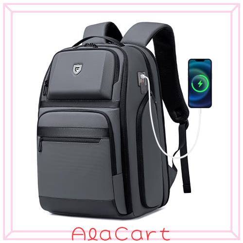 Fenree.geer ビジネスリュック 拡張型 36L-48L 17インチPC対応 USB充電ポート ブラック