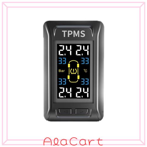 BGUCAR TPMS タイヤ空気圧監視システム 超薄型 貼り付けタイプ USB給電 リアルタイム監視 防水防塵センサー4個付き