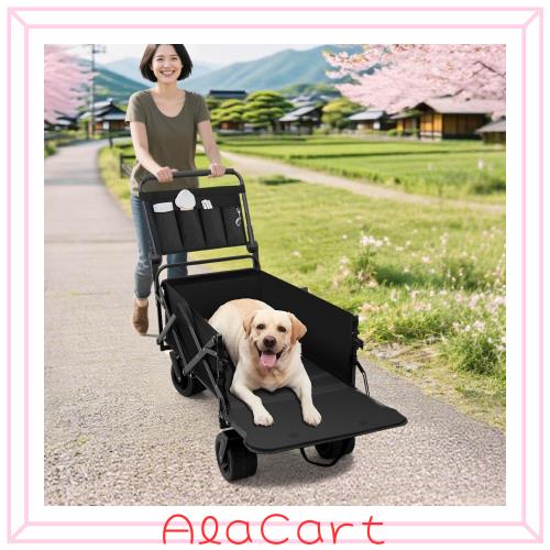 Cavoyo ペットカート バギー 犬用 キャリーワゴン カート 高齢犬 耐荷重73kg 大容量 ワンタッチ折り畳み 開閉式ゲートドア 360°回転 コ