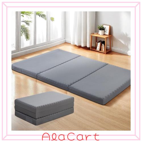 aicomri マットレス ダブル 3つ折り 高反発 厚さ8cm 28D 140x195cm グレー