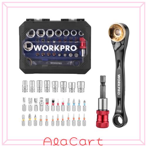 WORKPRO ソケットレンチセット ドライバーセット ビットラチェット