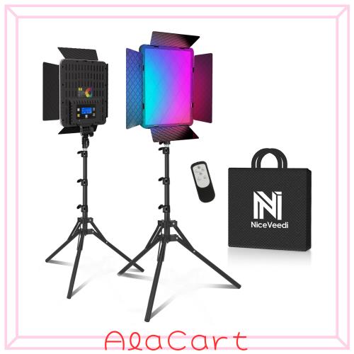 Niceveedi RGB LEDビデオライト 40W高出力 撮影用ライト 540LED大型パネル バイカラー2700K〜6500K 無段階調光 CCT/HSI/RGB/シーンモード2