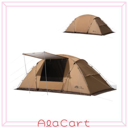 MOBI GARDEN テント 3-4人用 2ルーム 自立式 2ドア NX-DT02 サンド