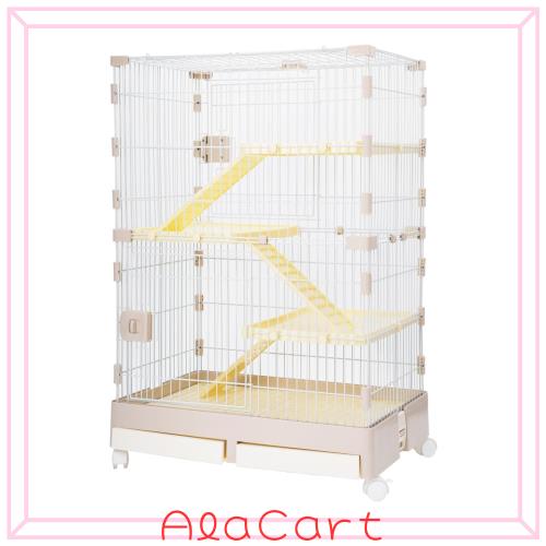 ウサギケージ ベージュ 3段 72*50*107cm うさぎ モルモット ハリネズミ