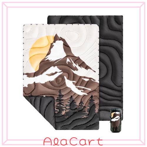 OneTigris Camping キャンプブランケット 高保温性 軽量 スナップボタン付き 肌優しい 柔らか 無臭 エコ 耐久 おしゃれ 収納袋付き 200 x