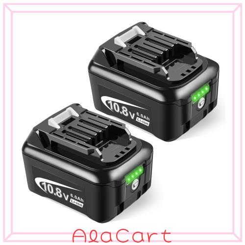KEATFE BL1015 マキタ10.8vバッテリー 互換 6.0Ah BL1050 BL1060 BL1015B BL1040B BL1030対応 LED残量表示、自己故障診断、耐久性 互？マ