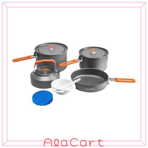 Fire-Maple アウトドア クッカーセット 8点セット アルミニウム製 キャンプポット キャンプケトル フライパン 軽量 コンパクト 折りたた