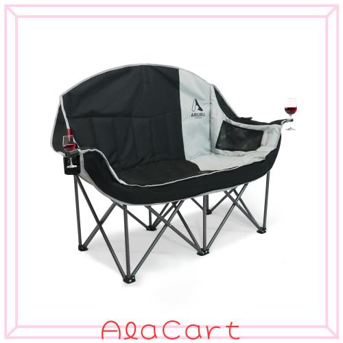 ARURU アウトドア チェア 二人掛け キャンプ 椅子 折りたたみ式 耐荷重300kg ソファチェア カップルチェア 二人用 収納袋付き 釣り 運動