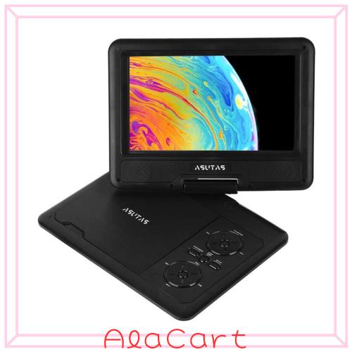ASUTAS ポータブルDVDプレーヤー 7.5インチ 5時間連続再生 3電源対応 レジューム機能 270度回転 リージョンフリー