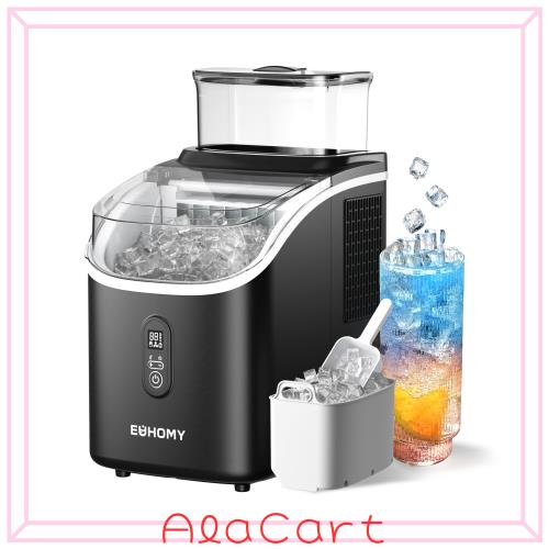 EUHOMY 製氷機 家庭用 クリア氷 8分16個 2L大容量 静音42dB ブラック