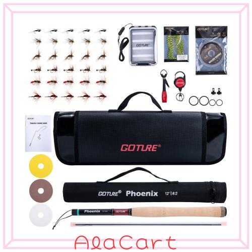 Goture テンカラロッドセット 渓流竿 3.6m アクセサリー10個 テンカラロッド テンカラ竿 釣り セット 軽量 炭素繊維【テンカラ】 渓流釣