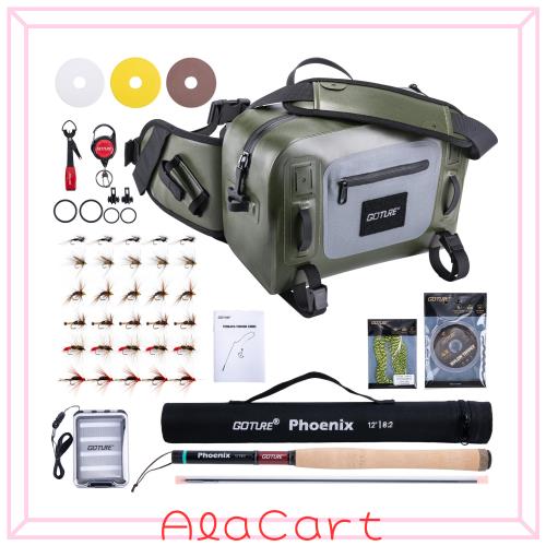 Goture テンカラロッドセット 渓流竿 3.6m アクセサリー12個 防水バッグ テンカラロッド テンカラ竿 釣り セット 軽量 炭素繊維【テンカ