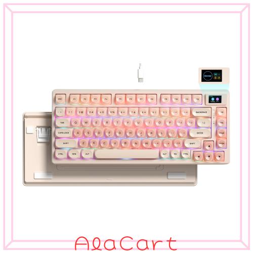 Womier SK80 75% メカニカルゲーミングキーボード ピンク