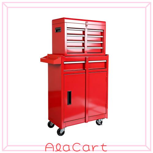 BIG RED ツールキャビネット ツールチェスト 大型 ローラー ツールワゴン 鍵付き 引き出し 工具箱 キャビネット ボックス 5段タイプ 大容