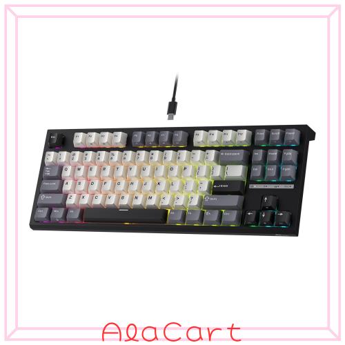 RK ROYAL KLUDGE C87 HE ラピッドトリガー ゲーミングキーボード、87キー TKL 有線 RGB メカニカルキーボード、ホール効果磁気スイッチキ