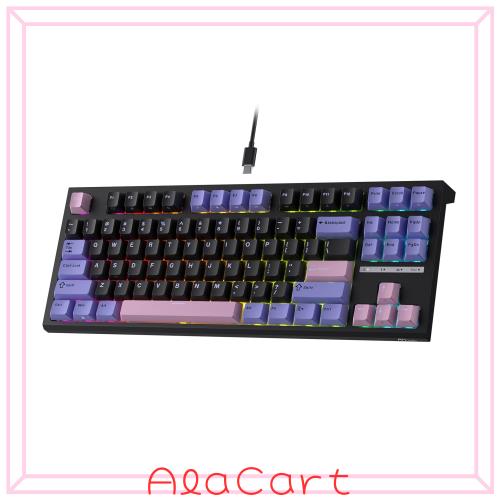 RK ROYAL KLUDGE C87 HE ラピッドトリガー ゲーミングキーボード、87キー TKL 有線 RGB メカニカルキーボード、ホール効果磁気スイッチキ