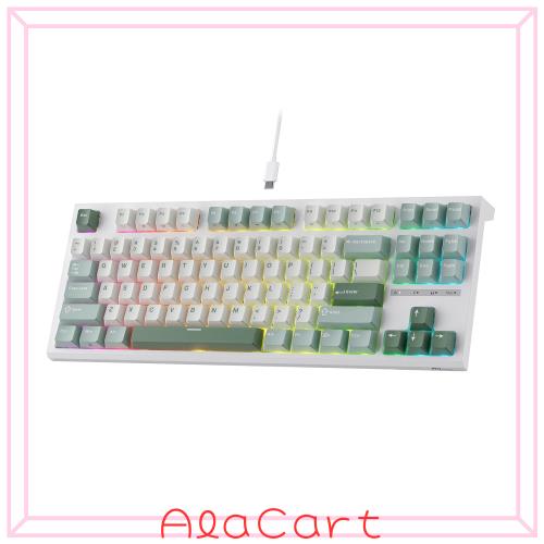 RK ROYAL KLUDGE C87 HE ラピッドトリガー ゲーミングキーボード、87キー TKL 有線 RGB メカニカルキーボード、ホール効果磁気スイッチキ