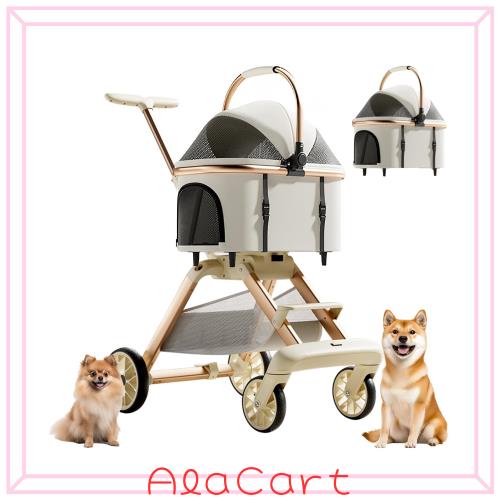 CozyMeow ペットカート 分離型 取り外し可能 4輪 犬 カート 多頭 小型