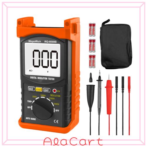 WapoRich 絶縁抵抗計 200GΩ メガー 500V 1000V 2500V 5000V DC/AC電圧計