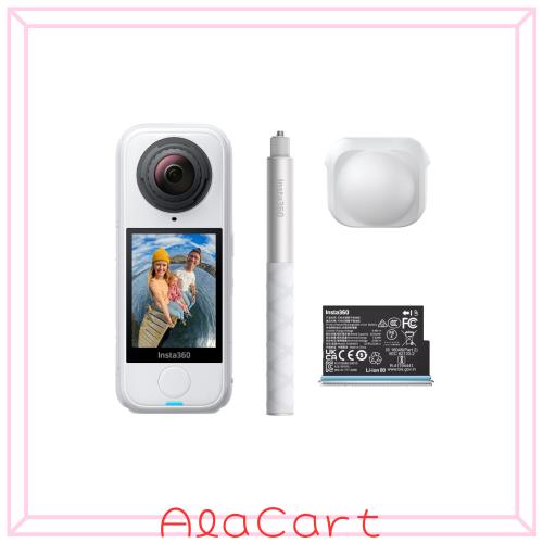 Insta360 X4 Air スターターキット（グラファイト・ホワイト） - 軽量165g 8K 360度全景カメラ、見えない自撮り棒、交換可能レンズ、撮影