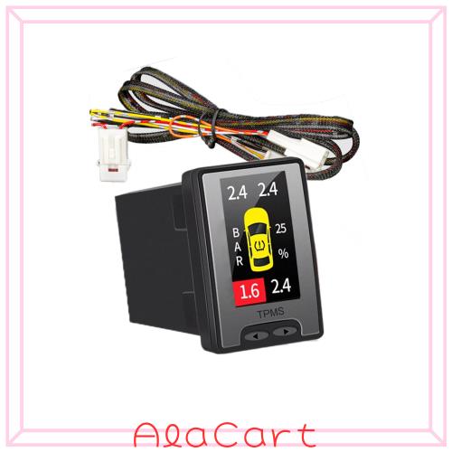 BGUCAR トヨタ車専用タイヤ空気圧監視システム スイッチホール埋め込み式 間接式TPMS センサー不要 液晶モニター付き 完全カプラーオン