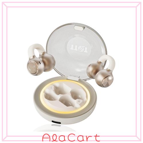 TTQT イヤーカフ イヤホン【2025業界革新】 ワイヤレスイヤホン Bluetooth5.4 オープンイヤー型 耳を塞がない ぶるーとゅーす LEDライト