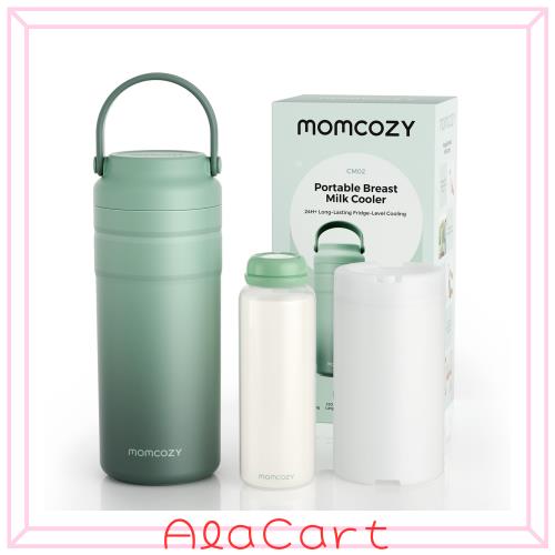 Momcozy 携帯用母乳クーラーボトル 保冷ボトル 容量350ml/12オンス 24時間保冷 母乳保存ボ付き 赤ちゃん用授乳ミルクチラー 漏れ防止 旅