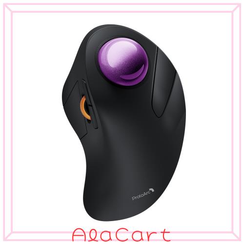 ProtoArc EM03 NL トラックボールマウス 人差し指 静音 無線 2.4GとBluetooth両対応 3台同時接続 ワイヤレスマウス トラックボール USB充