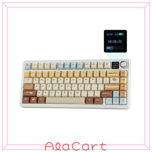 EPOMAKER X Aula F75 MAX ワイヤレスメカニカルキーボードTFTスクリーンとノブ付き 75% US配列のガスケットキーボード PC/Mac/Linux用ホ