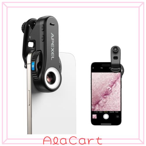 【業界初の倍率可変顕微鏡 】スマホ顕微鏡 0/40X/80X/120X簡単に調整可能マイクロスコープ 軽量でコンパクト 充電バッテリー内蔵 使用簡