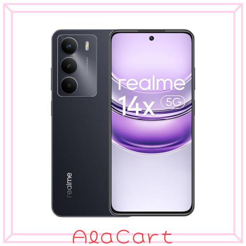 realme 14x 5Gスマートフォン 6+128GB、SIM フリー、ブラック、6.67インチディスプレイ、120Hzディスプレイ、5000mAhバッテリー、50MP+8M