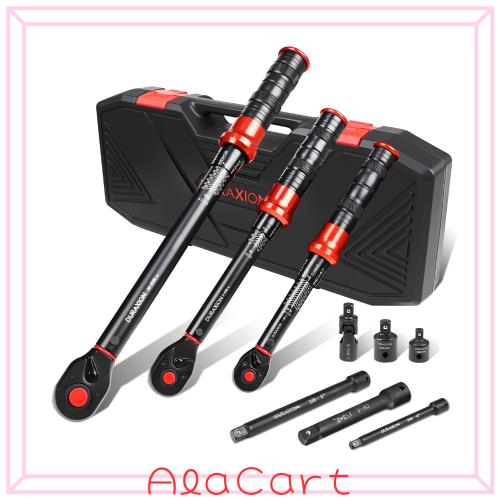 DURAXIONトルクレンチ セットプレセット型 9点組 レッド 差込角 9.5mm 5-60N.m 12.7mm 20-220N.m