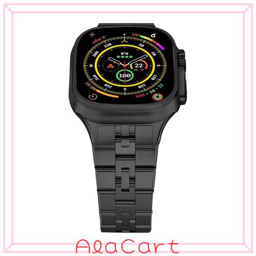 RACINGPREMIUM AppleWatch Ultra1 S10対応 316Lステンレス製バンド 49mm ブラック